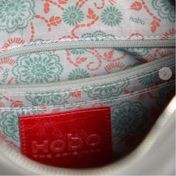 Hobo Joyce Two Tone Leather Shoulder Bag Stone Black Zip Top Carryall - Picture 11 of 16